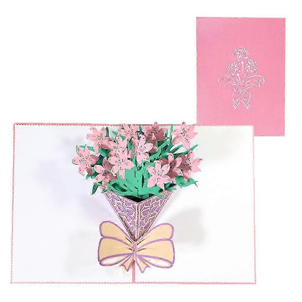 3D Carnation Rose Greeting Card
