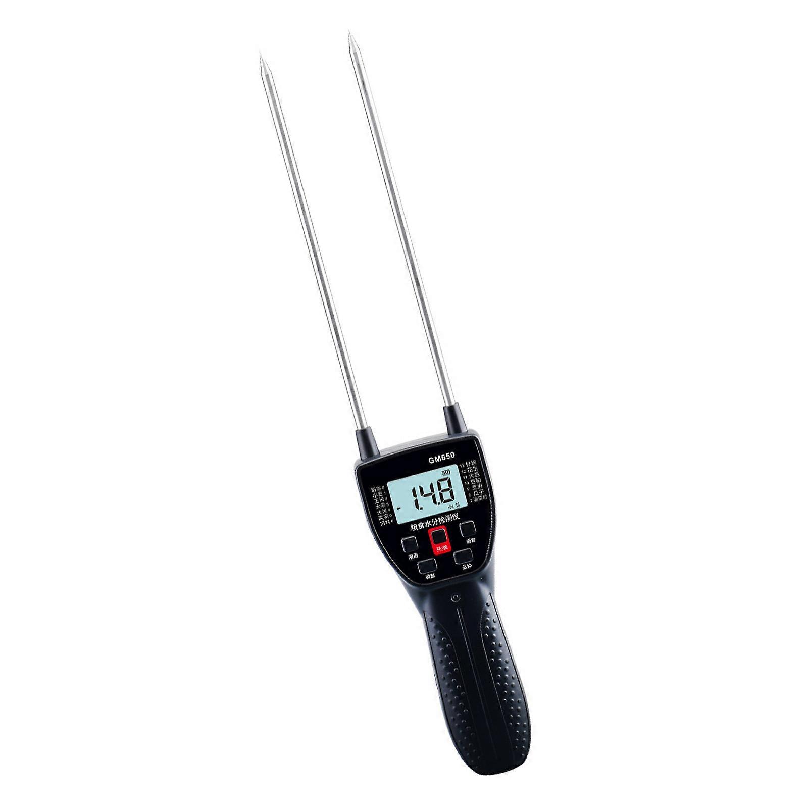 GM650 Grains Moisture and Temperature Gauges with Lighted Display, Crop Code Screen, Two Insertion Tips, Data Hold and 14 Selectable Programs