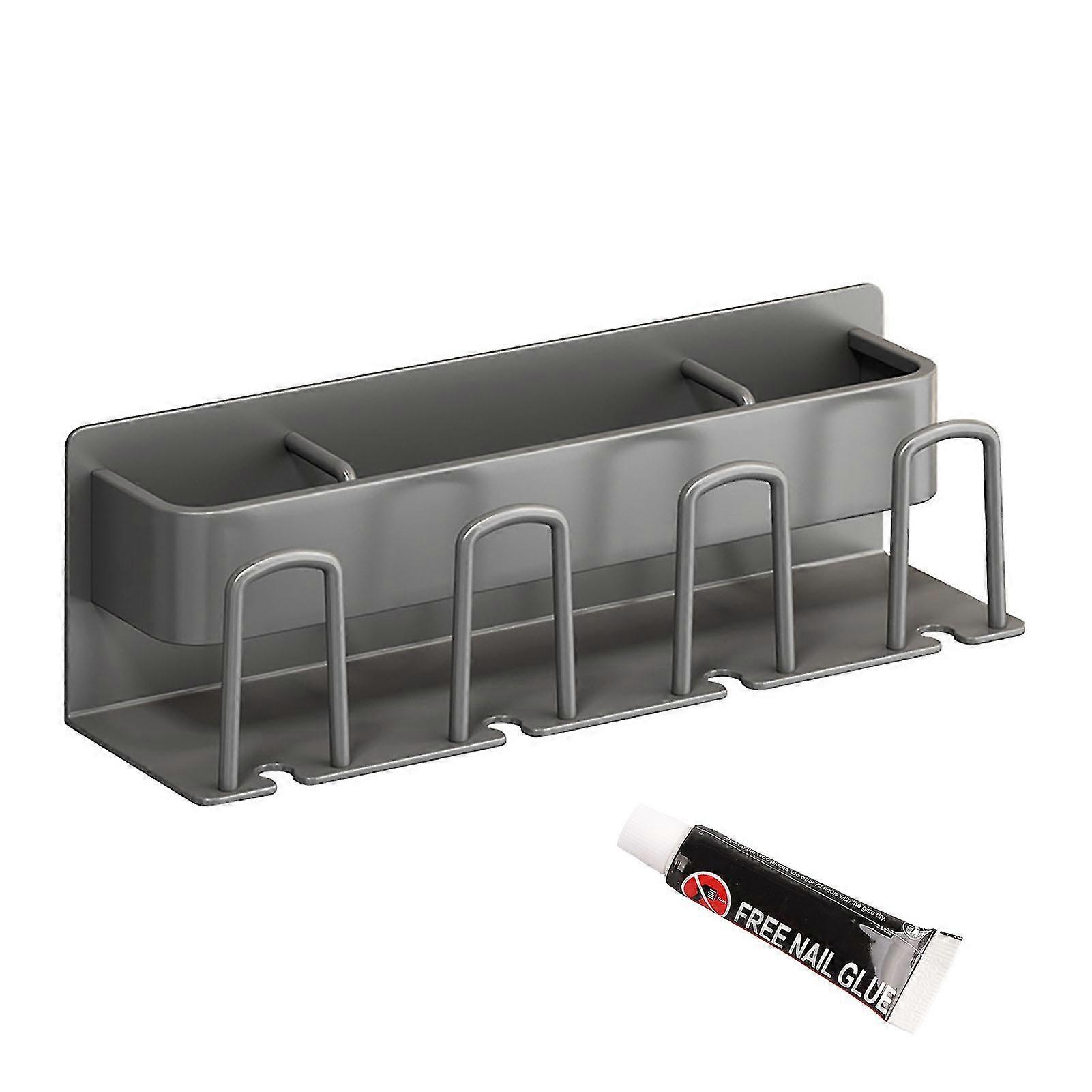 Wall Mounted Grey Toothbrush Holder Rack