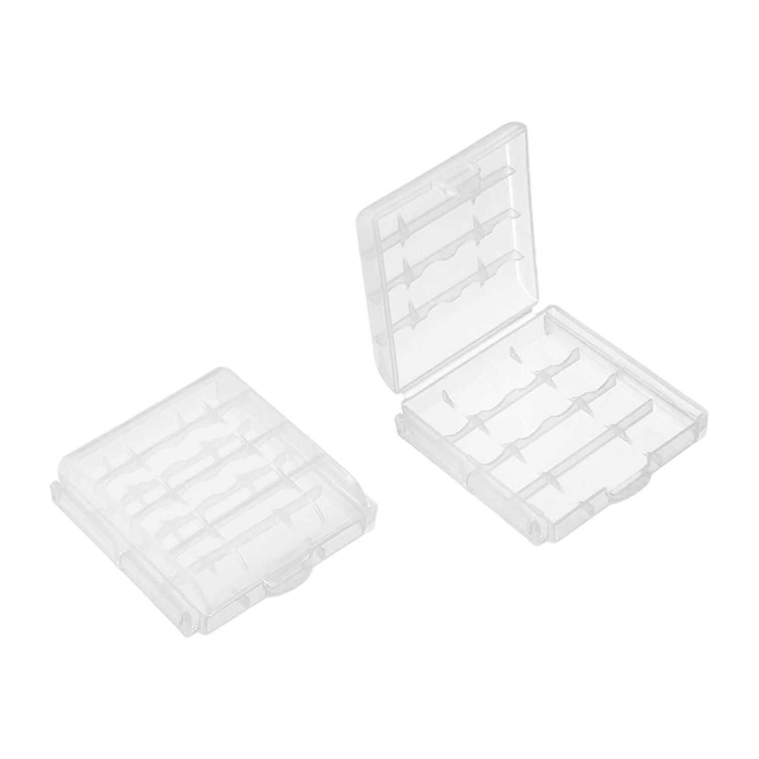 4 Pack AA AAA Battery Storage Case Organizer Box Transparent Compact Design Secure Closure