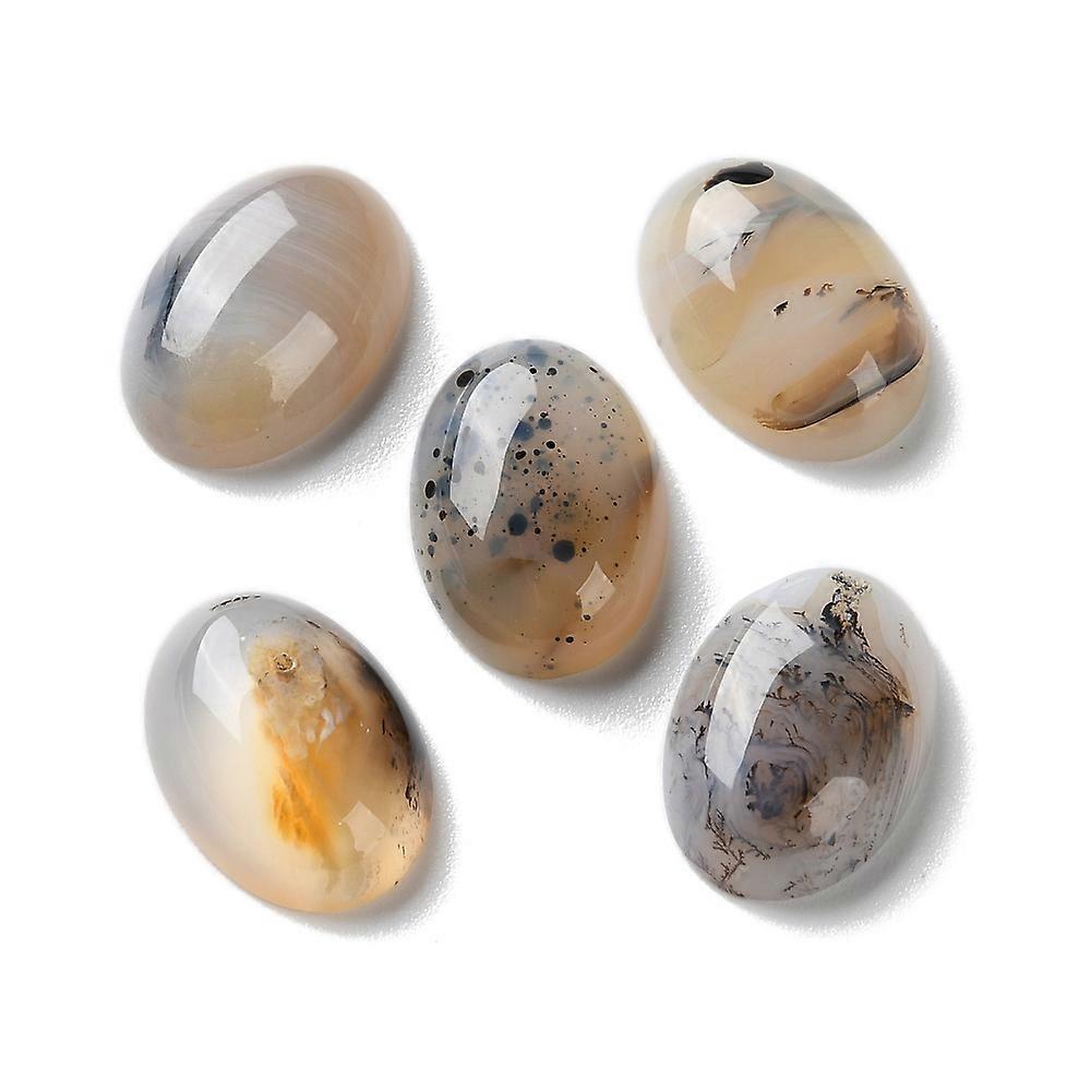 10pcs  Dendritic Agate Cabochons Half Oval 18x13x6mm