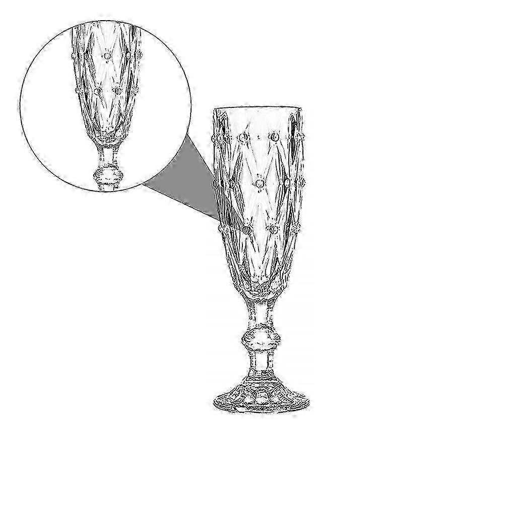 Diamond-Embossed Glass Goblet