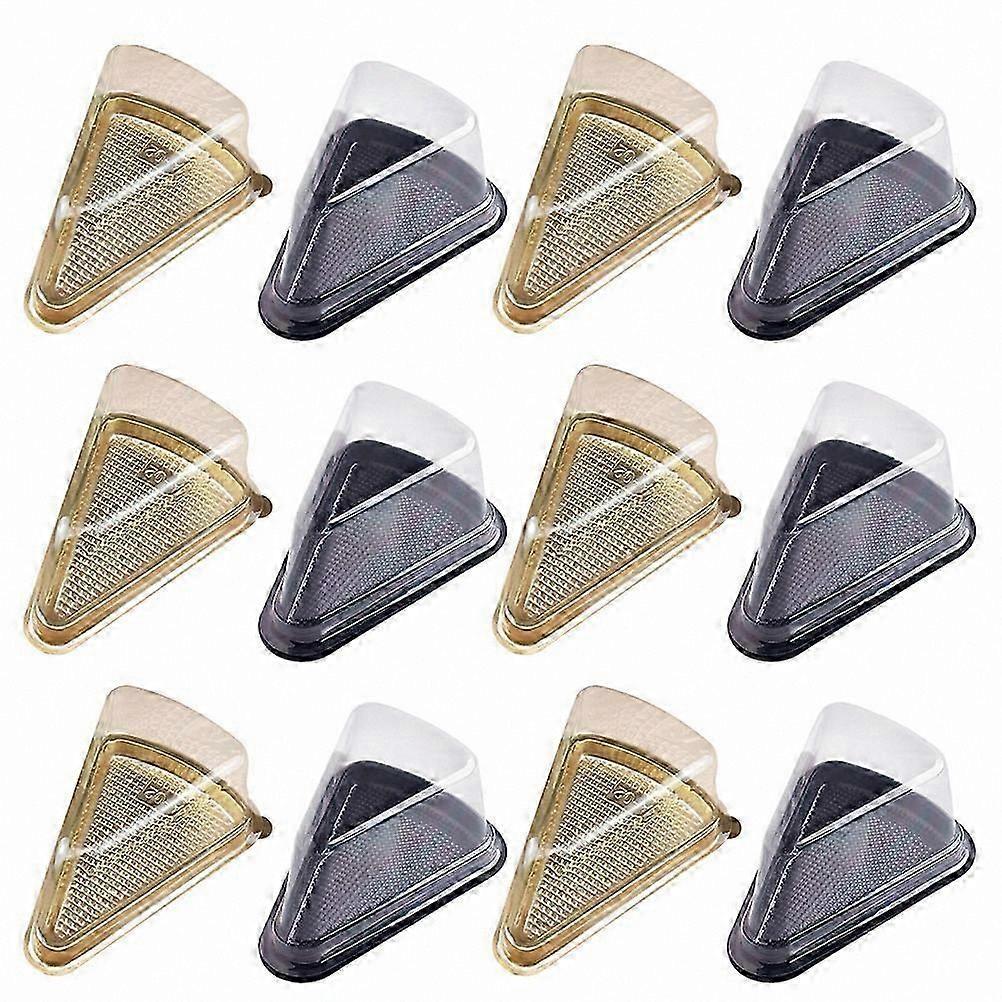 40 Pack Clear Plastic Cake Slice Containers compatible with Easy Serving and Storage