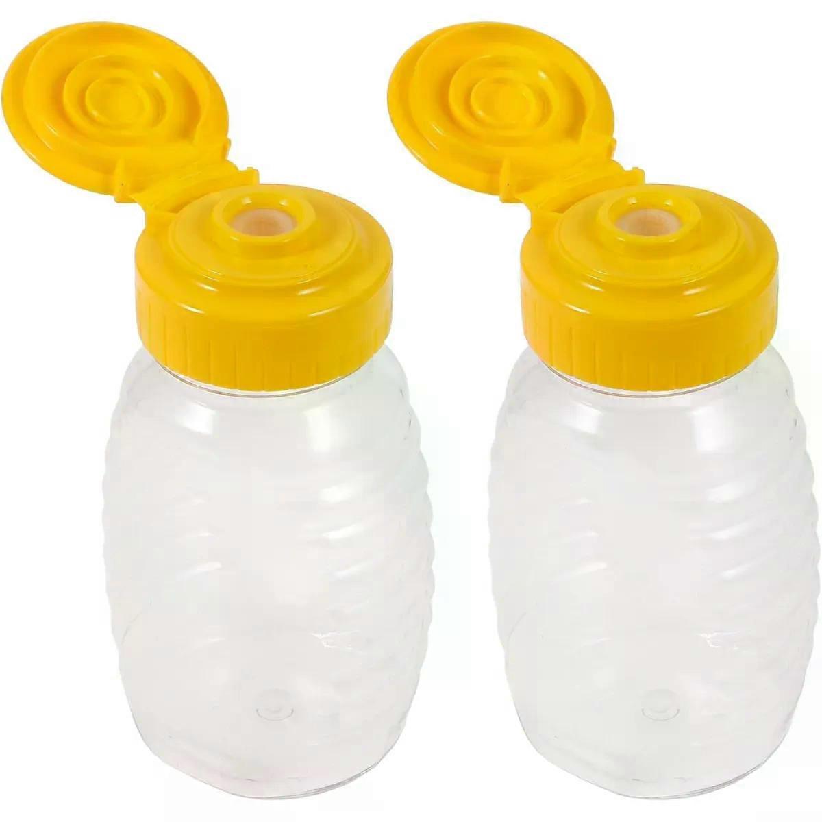 2Pcs Honey Squeeze Condiment Bottles 105ml Plastic for Kitchen Cooking
