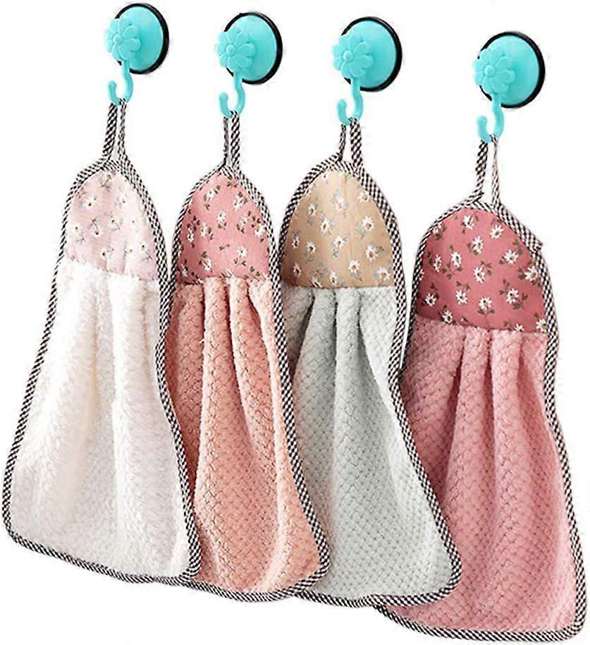 4pcs Quick Dry Hanging Hand Towels