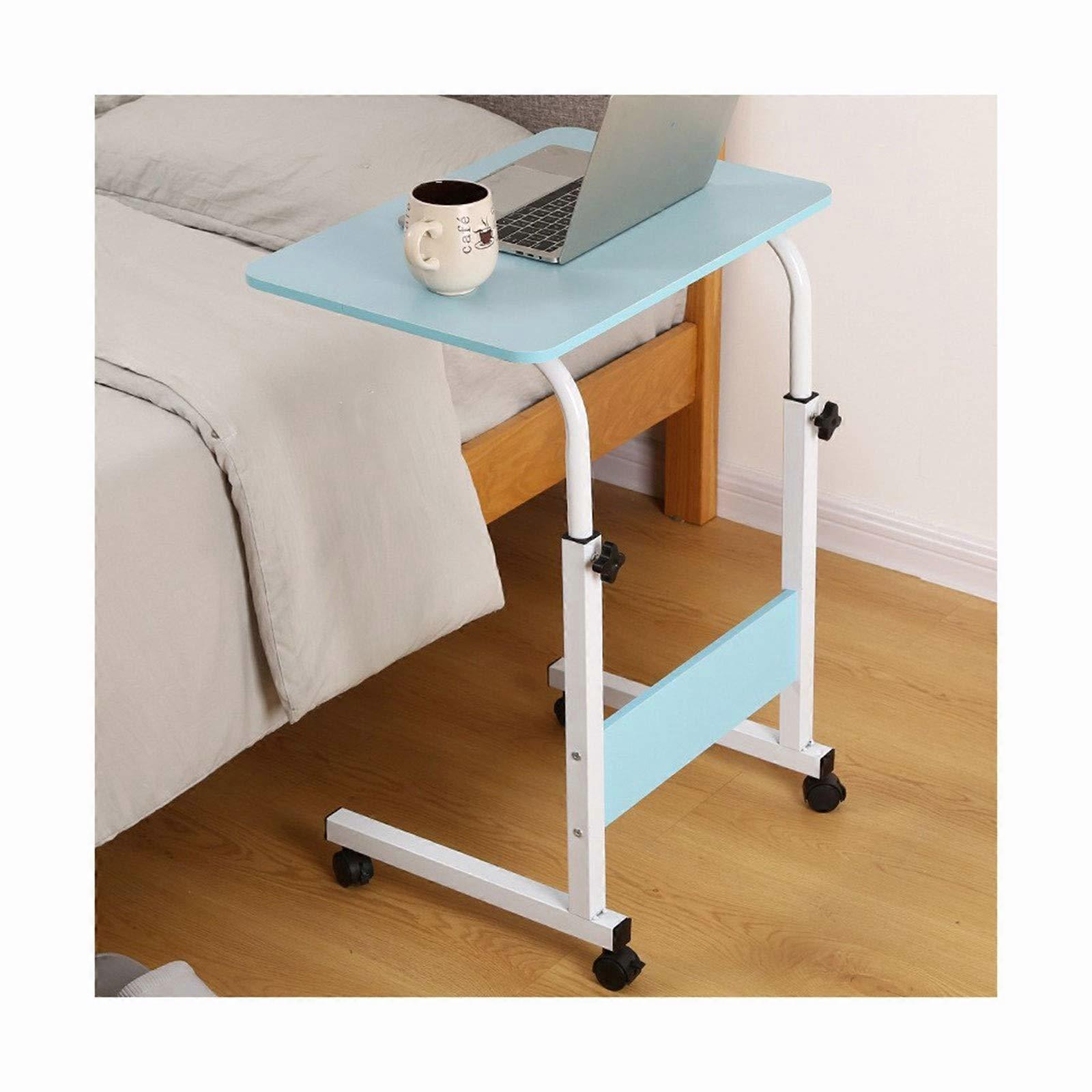 Mobile Overbed Table with Wheels, Height Adjustable Laptop Cart Workstation