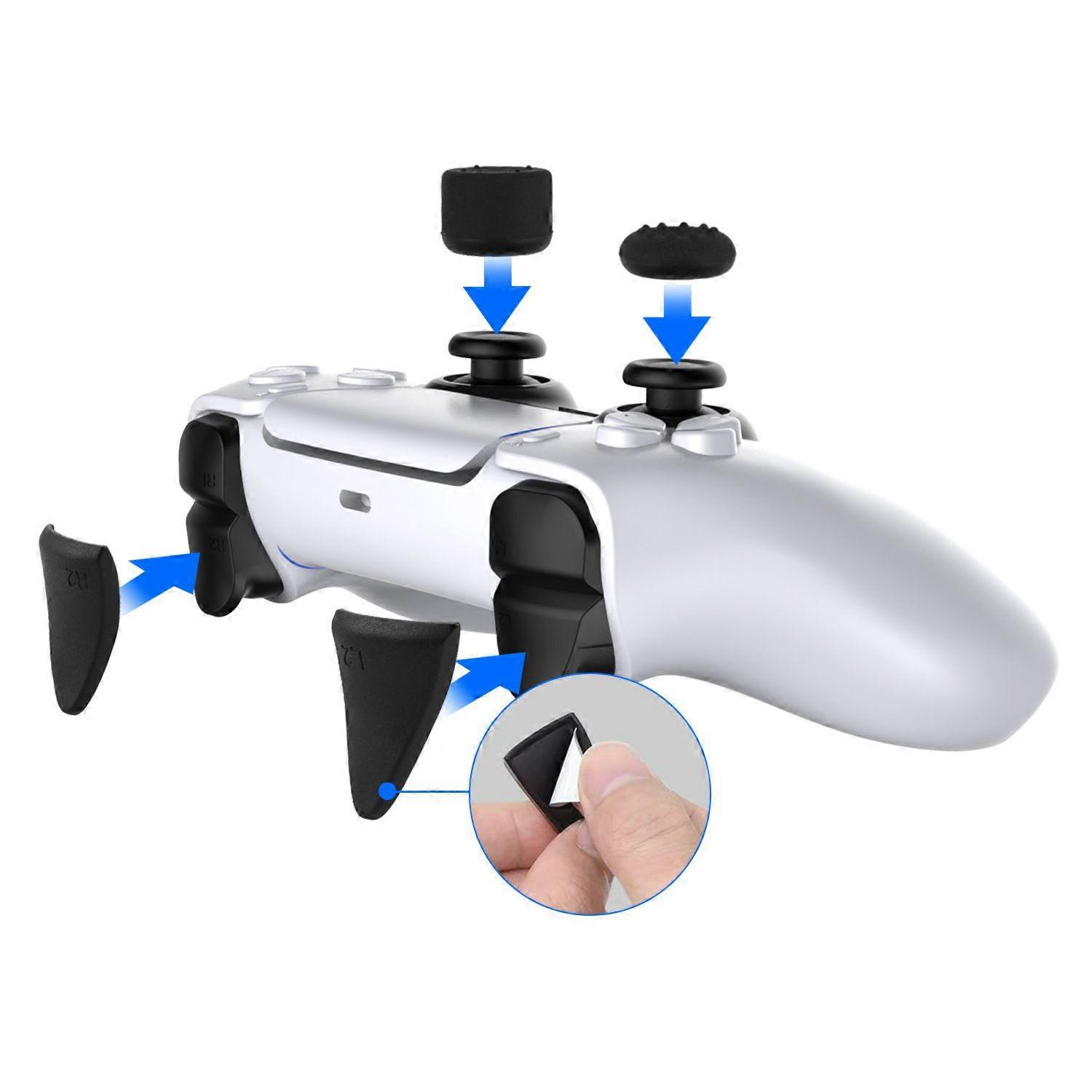 Black Silicone Button Covers for PS5 Controller [XR]