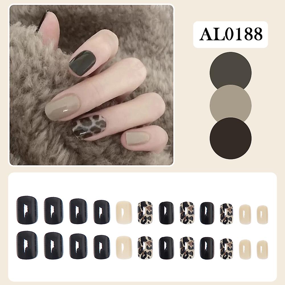 Black Leopard Printed Fake Nails Charming Com
