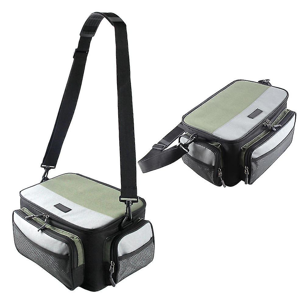 Contrast Color Square Fishing Tackle Bag Zipper Case Lure Boxes Waist Shoulder Storage Bag