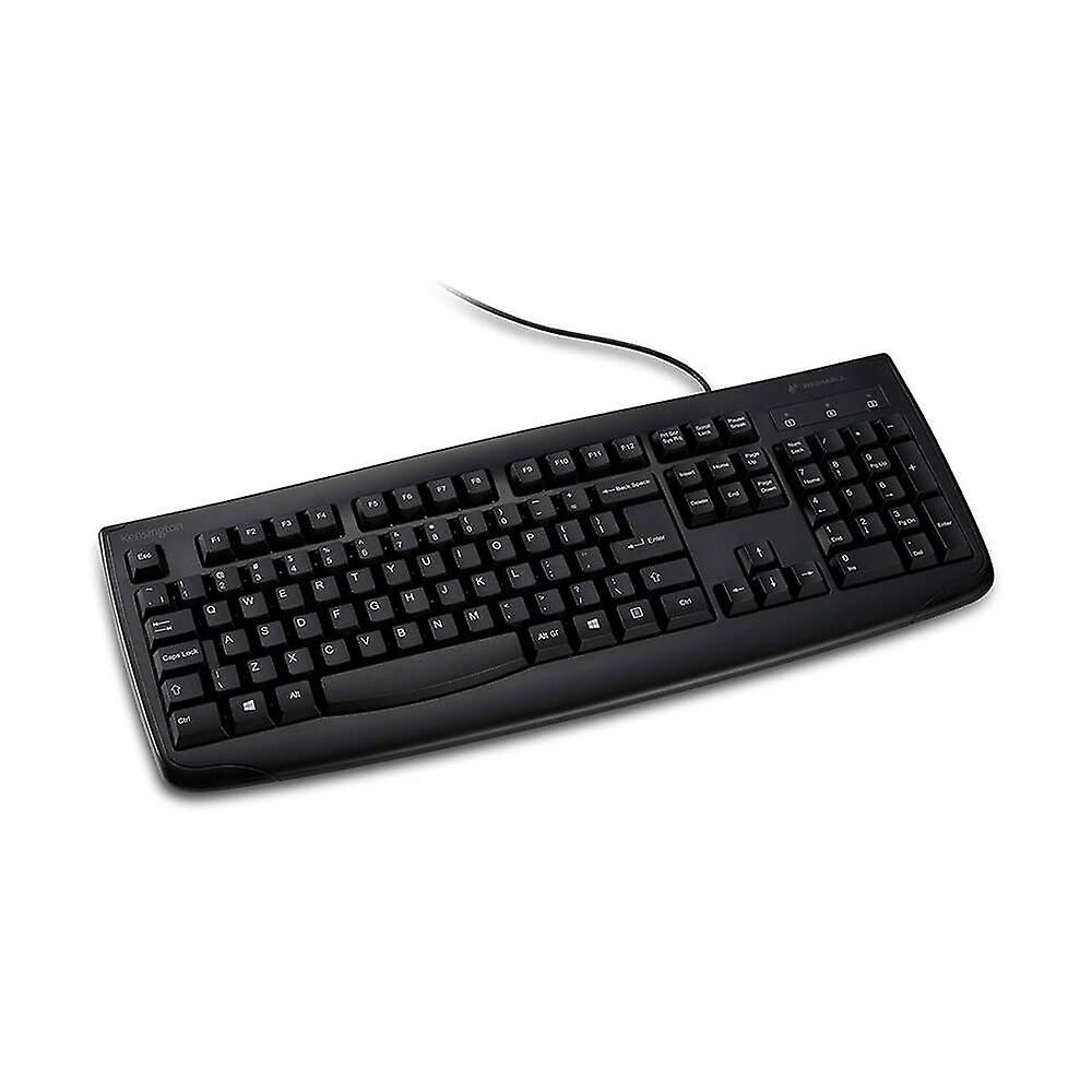 Kensington Pro Fit Washable USB PS2 Computer Antimicrobial Keyboard Black