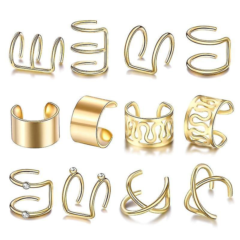 スターの葉、ピアスなしの耳クリップ、軟骨カフイヤリング