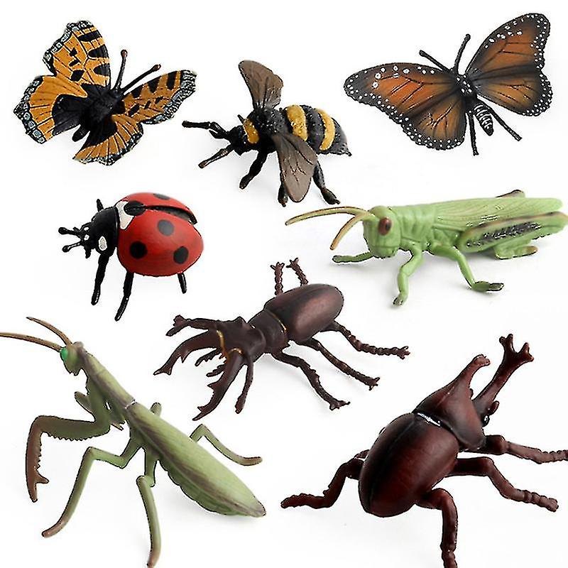 Children's Realistic Insect And Insect Animal Model Doll Toy 8-piece Set Insect Doll