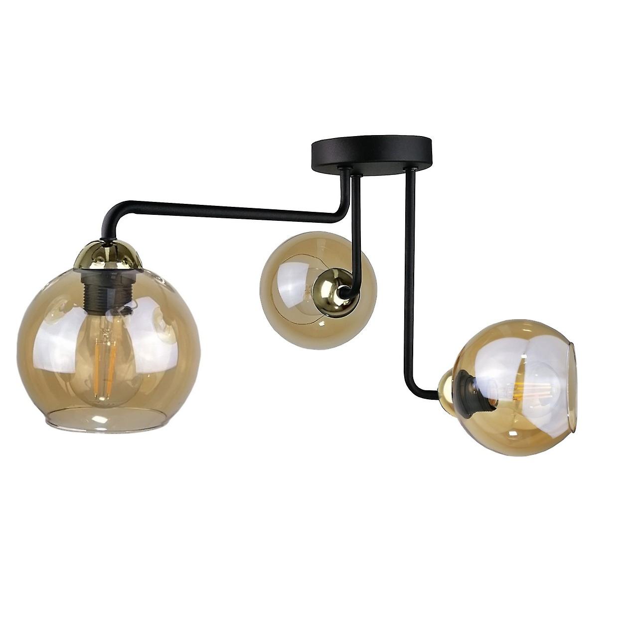 Monde Multi Arm Semi Flush Ceiling Light Gold, 50cm, 3x E27