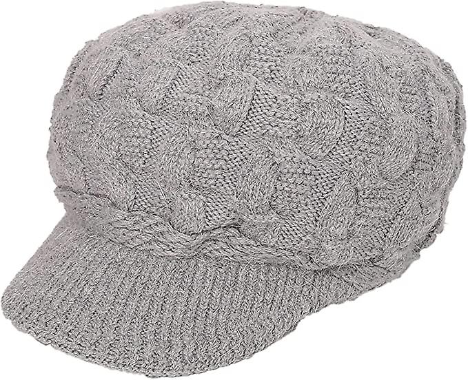 Warme Wintermütze mit Fleecefutter, lässiger Baskenmützen-Strick