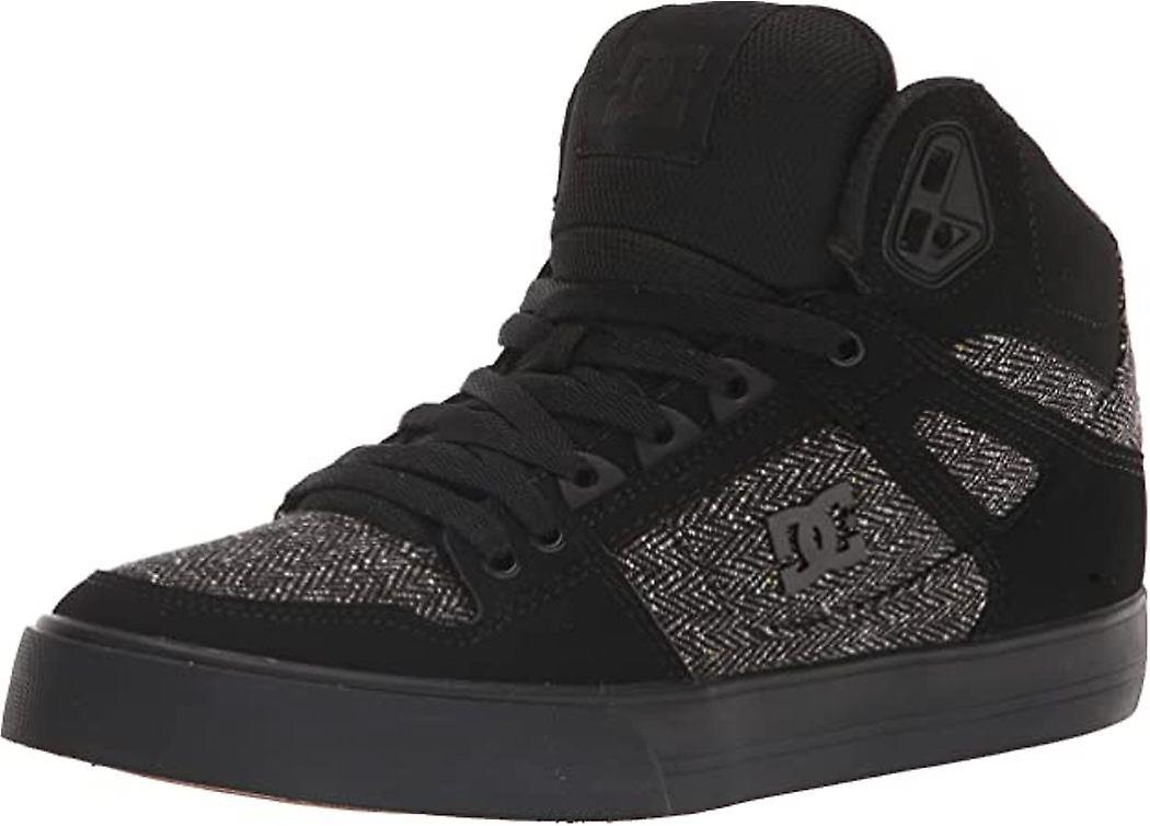 DC Pure High Top WC Black White Grey Mens Leather Skate Trainers
