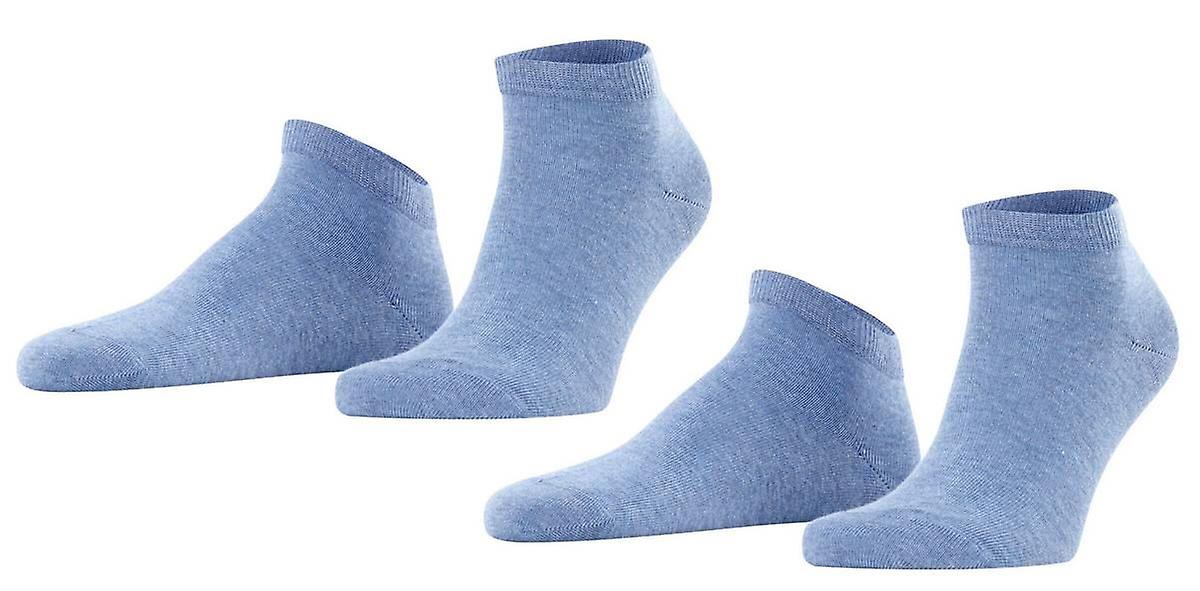 Falke Happy 2 Pack Sneaker Socks - Light Demin Blue