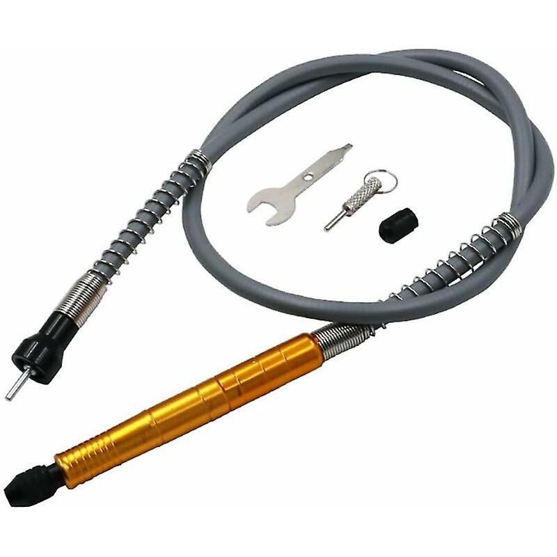 1/8' (3.175 mm) Flexible Shaft Attachment Adapter, Flexible Drill Extension Cable Chuck for and Compatible Grinder Tool with Wrench, Gold