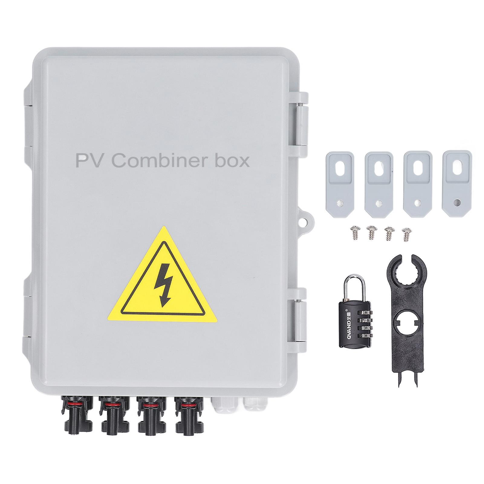 Tongou Photovoltaic Combiner Box 4 Strings with 15A Rated Current Fuse Surge Arrester PV Combiner Box