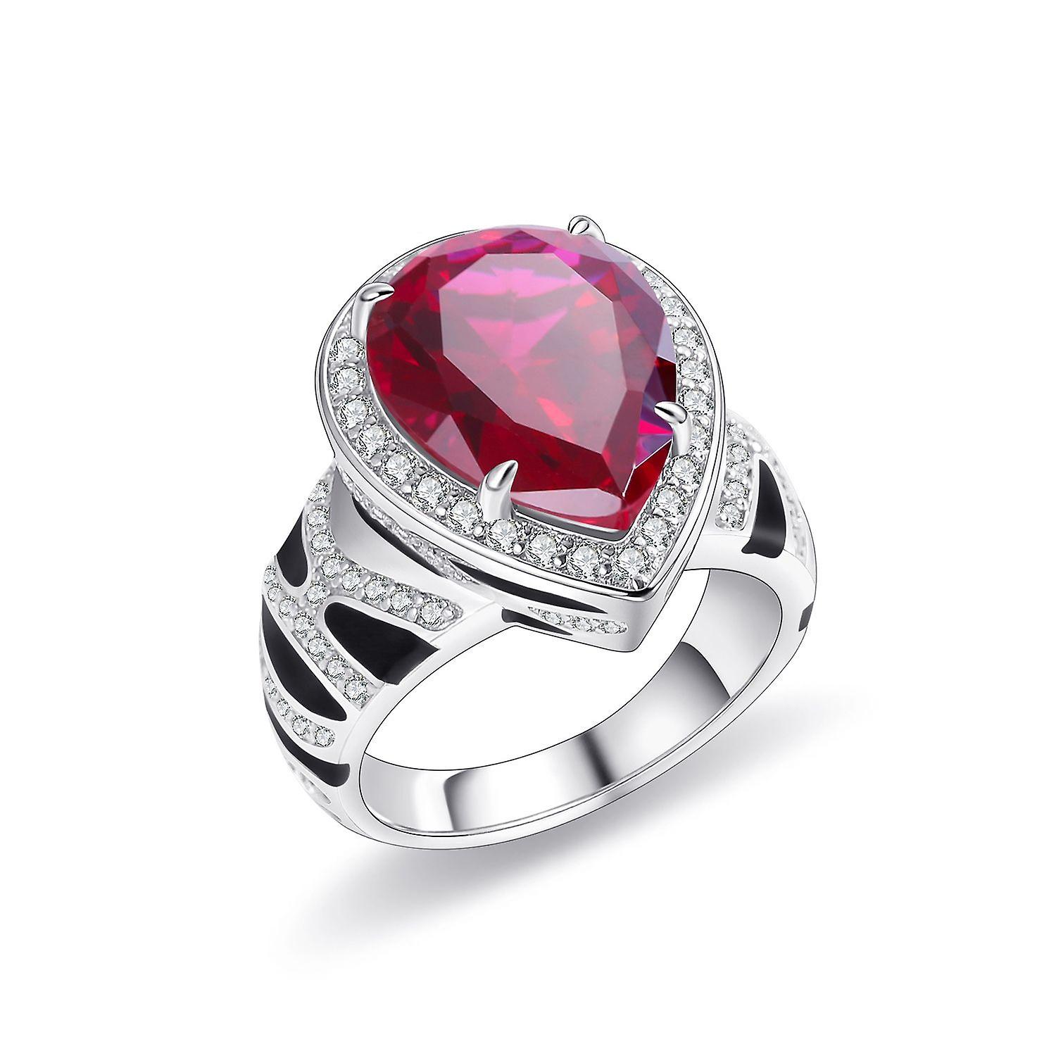 Pear Crystal Snake Couple Ring