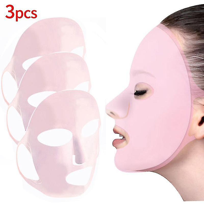 1/2/3pcs Reusable Anti Slip Ear Fixed Face Mask Prevent Essence Evaporation Waterproof Moisturizing Mask for Face Mask Anti-slip