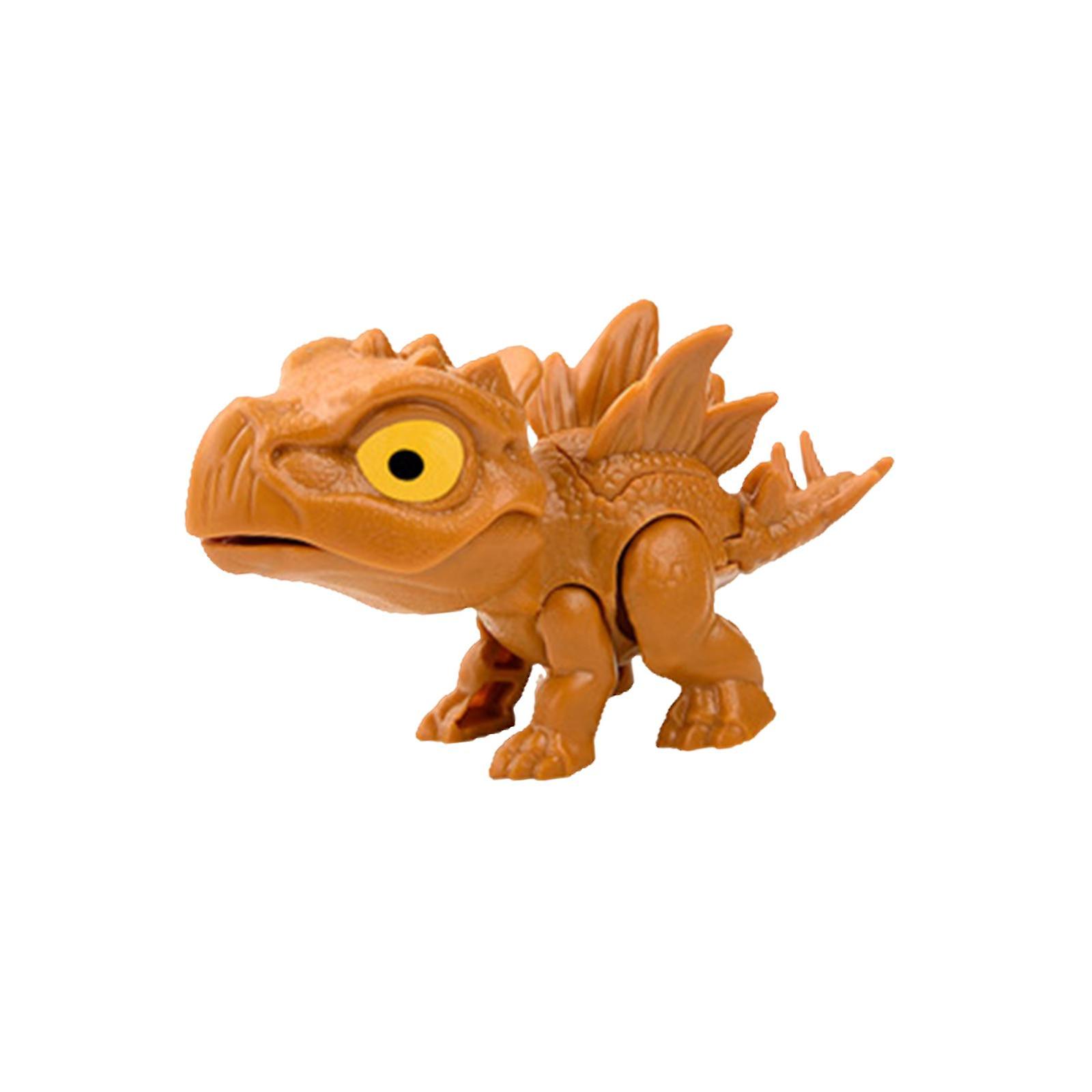 噛む指の恐竜のおもちゃと柔軟な関節の小道具のためのアクションフィギュアキッズブラウンステゴサウルス