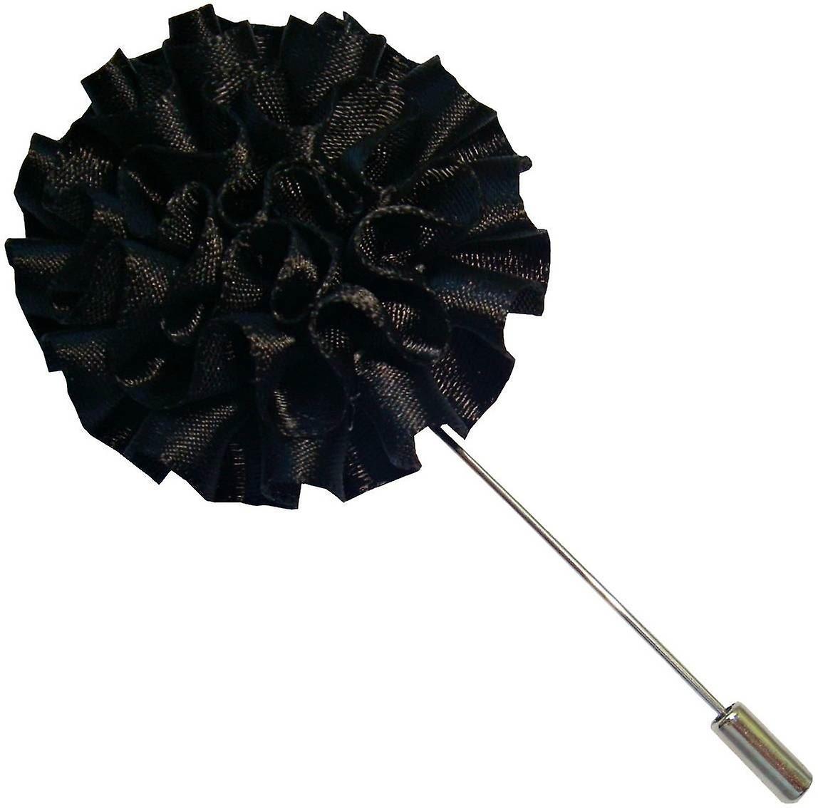 Bassin and Brown Flower Lapel Pin - Black