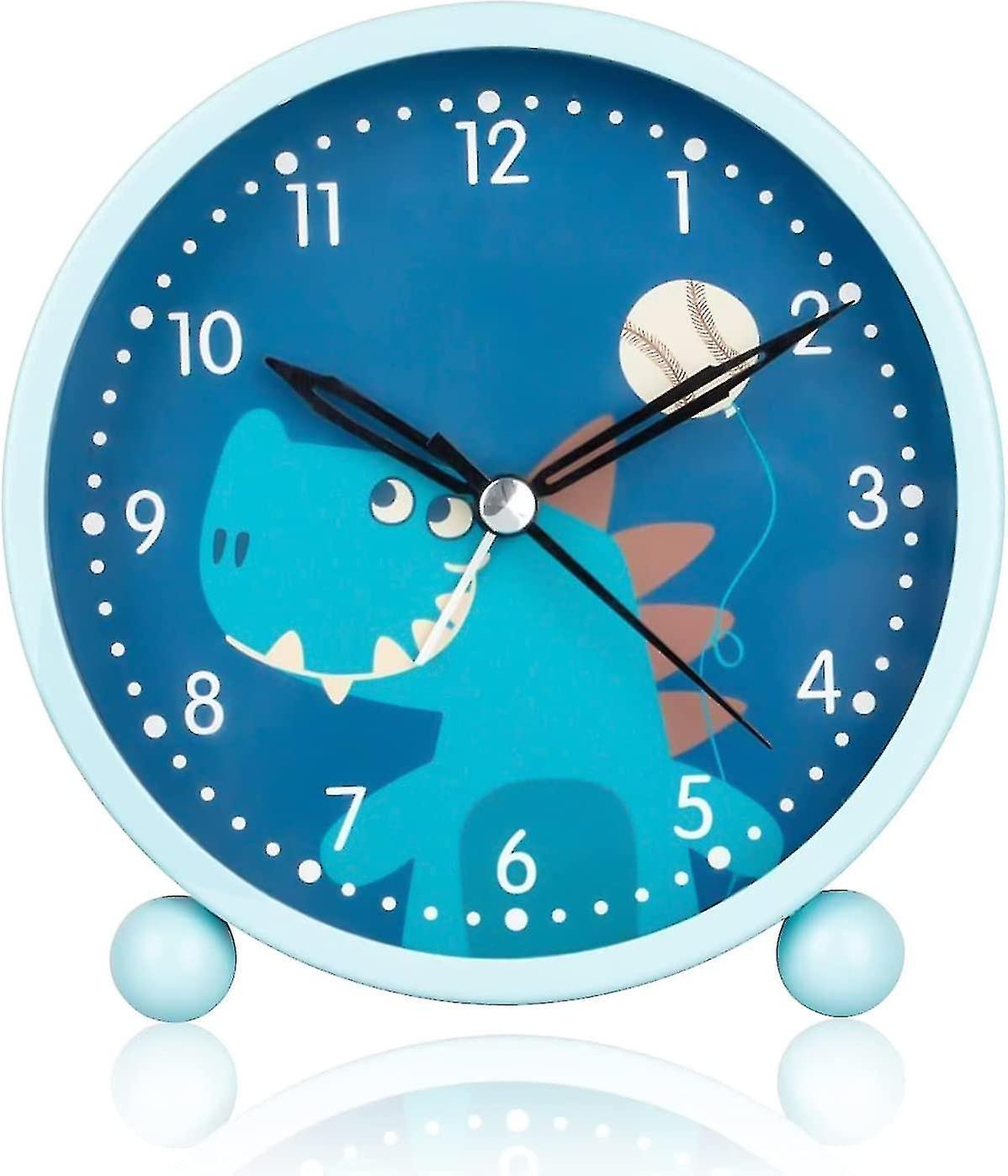 Children's Alarm Clock For Boys And Girls, Cute Dinosaur Analog Alarm Clock, Silent Non-ticking Quar