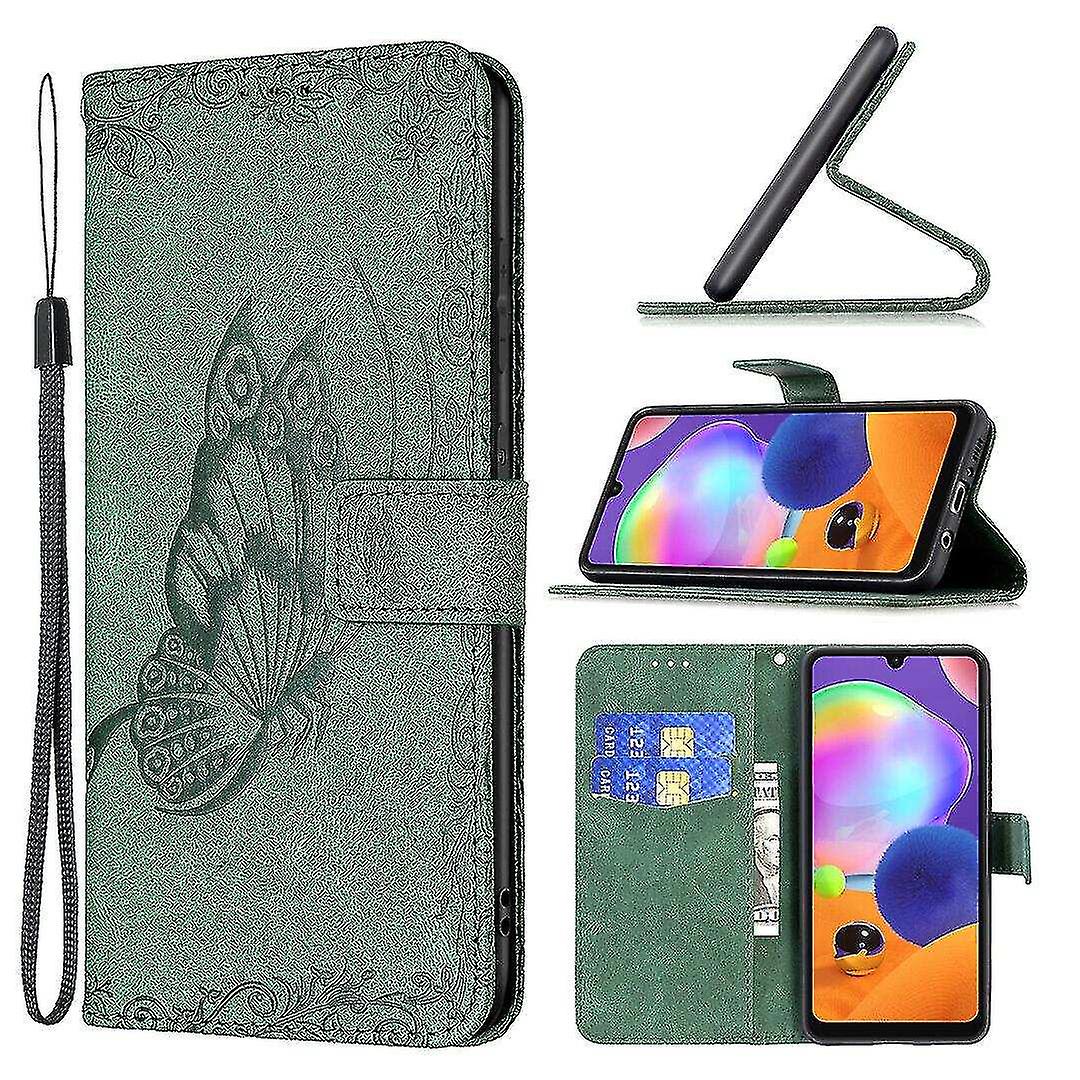 Compatible With Samsung Galaxy A31 Green Butterfly Mobile Case