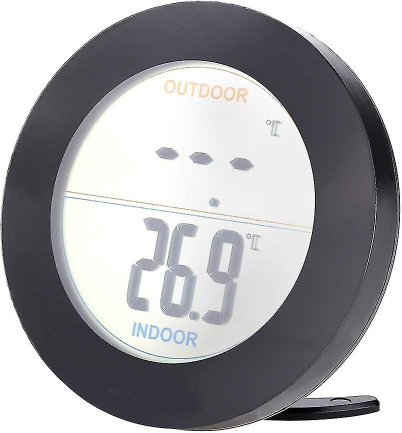 Electronic Thermometer With Extension Sensor Temperature And Humidity Clock (black)