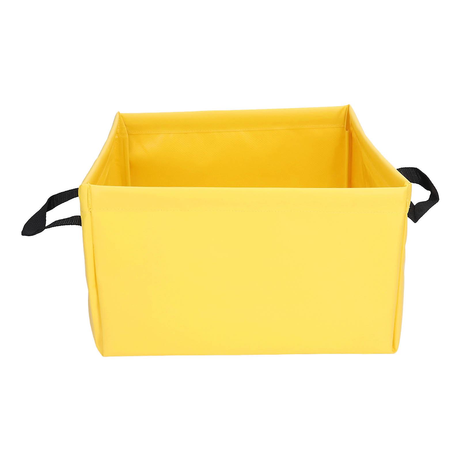 Collapsible Bucket Multifunctional Portable Lightweight Large Capacity Foldable Bucket for Camping Hiking Fishing 13L Yellow