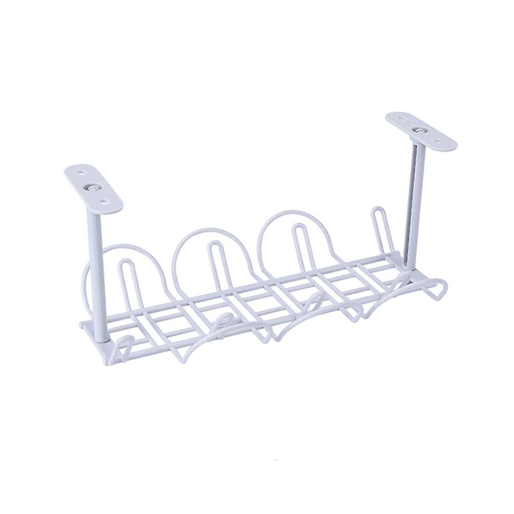 Home Table Bottom Power Socket Holder Hanging Rack Wire Basket Organizer