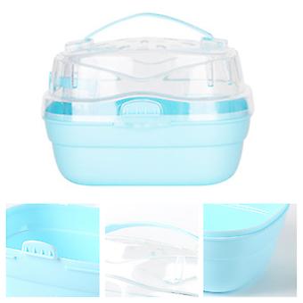 Hamster Carry Case Cage Portable Lightweight Small Animal Carry Case for Outdoor Travel Blue