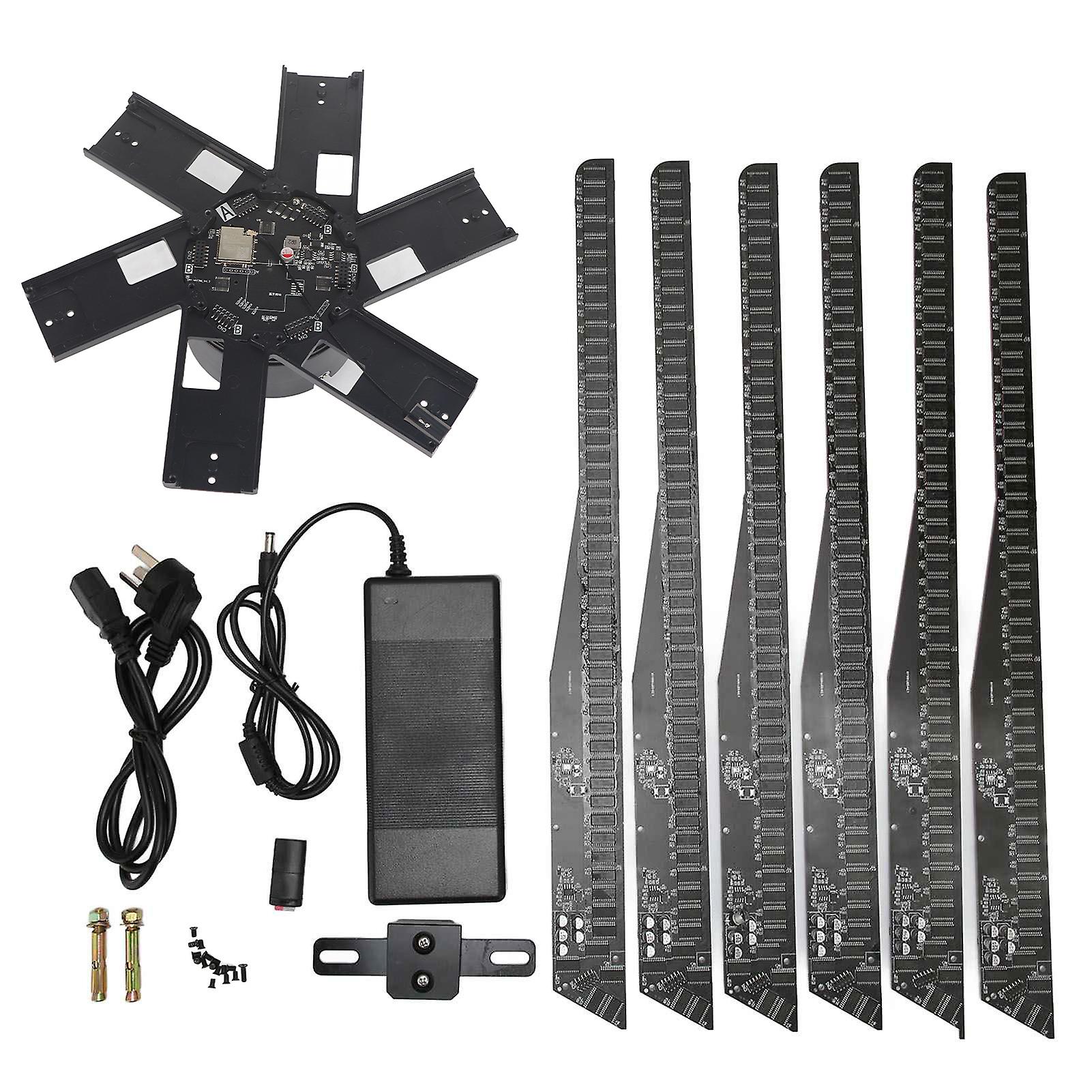 3D Holographic Advertising Machine Air Imaging Rotating Suspension 1532 Lamp Beads 6 Leaves Hologram Projector 100‑240V AU Plug