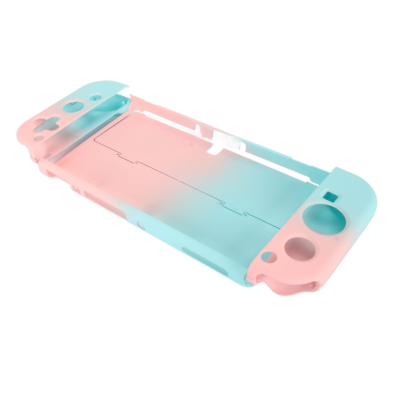 for Switch OLED Protective Case Beautiful Gradient Color Lightweight Game Console Cover Case Blue Pink