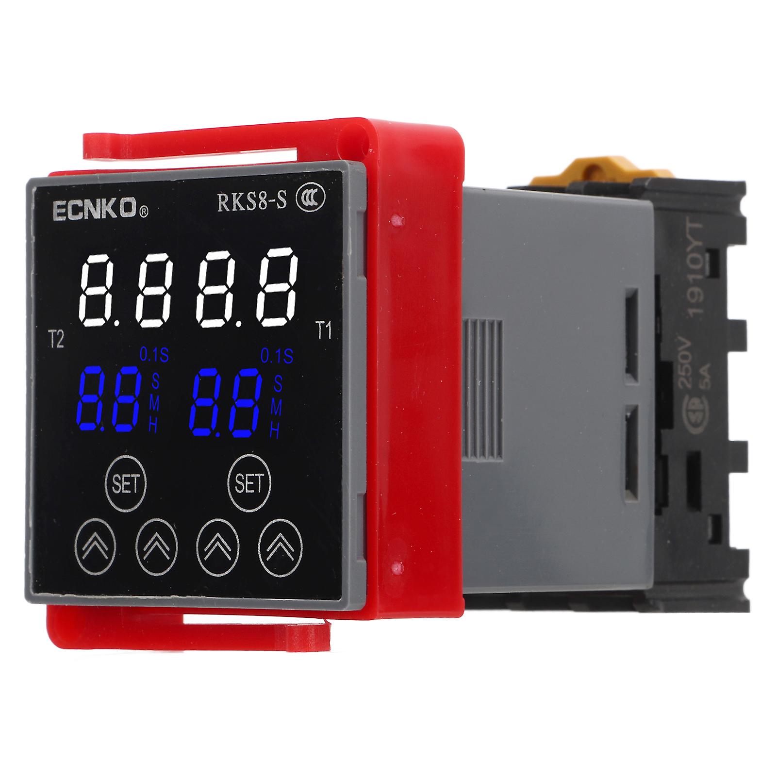 Multifunctional Time Relay with Base LCD Display 1 On 1 Off Cycle Time Delay Relay 0.1S‑99H AC220V