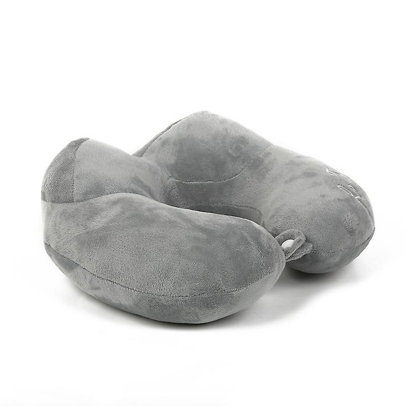 1pc Soft Travel Cushion, Cervical Pillow, Can Be Folded Arbitrarily, Neck Cushion for Airplane, Car, Train, Office(Gray)
