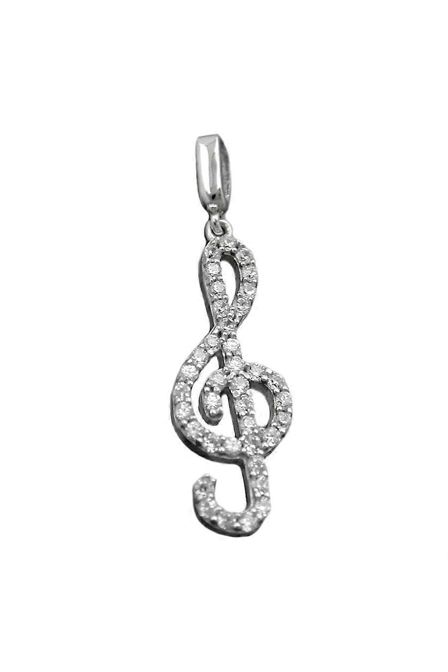 Pendant Clef With Zirconia Crystals Silver 925 - Gl90493