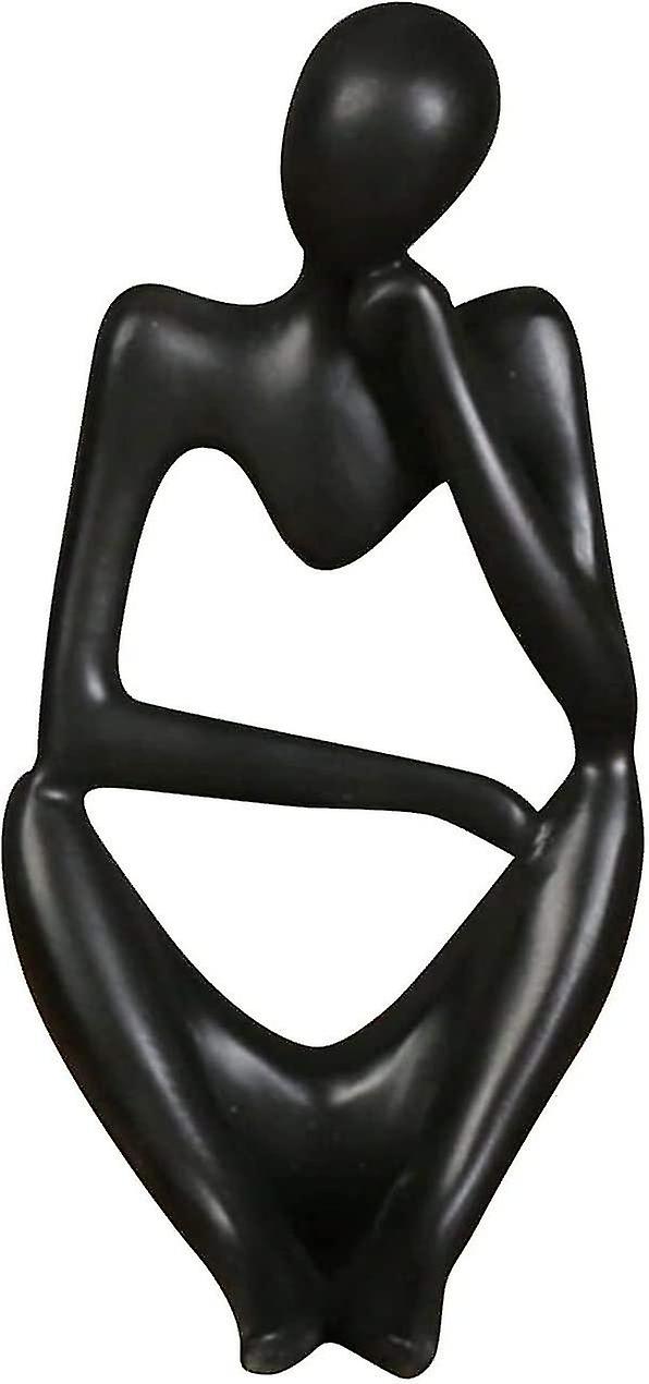 التجريدية الراتنج تمثال النحت والتماثيل الحديثة ديكور المنزل غرفة المعيشة تماثيل سوداء فريدة من نوعها