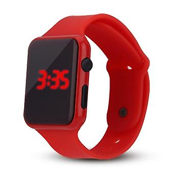 Stuff Certified® Digital Watch Wristband - Silicone Strap LED Screen Sport Fitness - Red