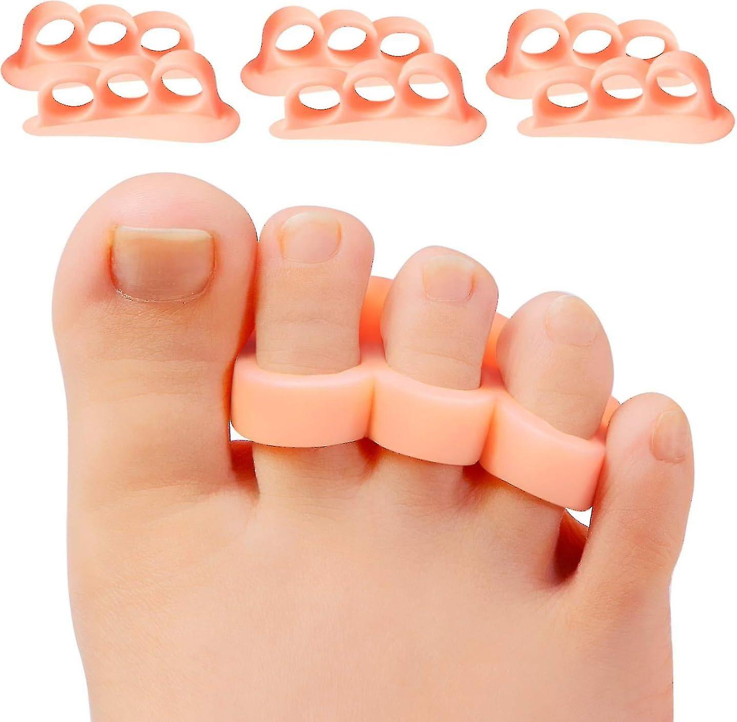 Gel Toe Separators, 6 Pack Of Toe Spacers, Toe Straightener For Men And Women, Bunions, Hammer Toe,