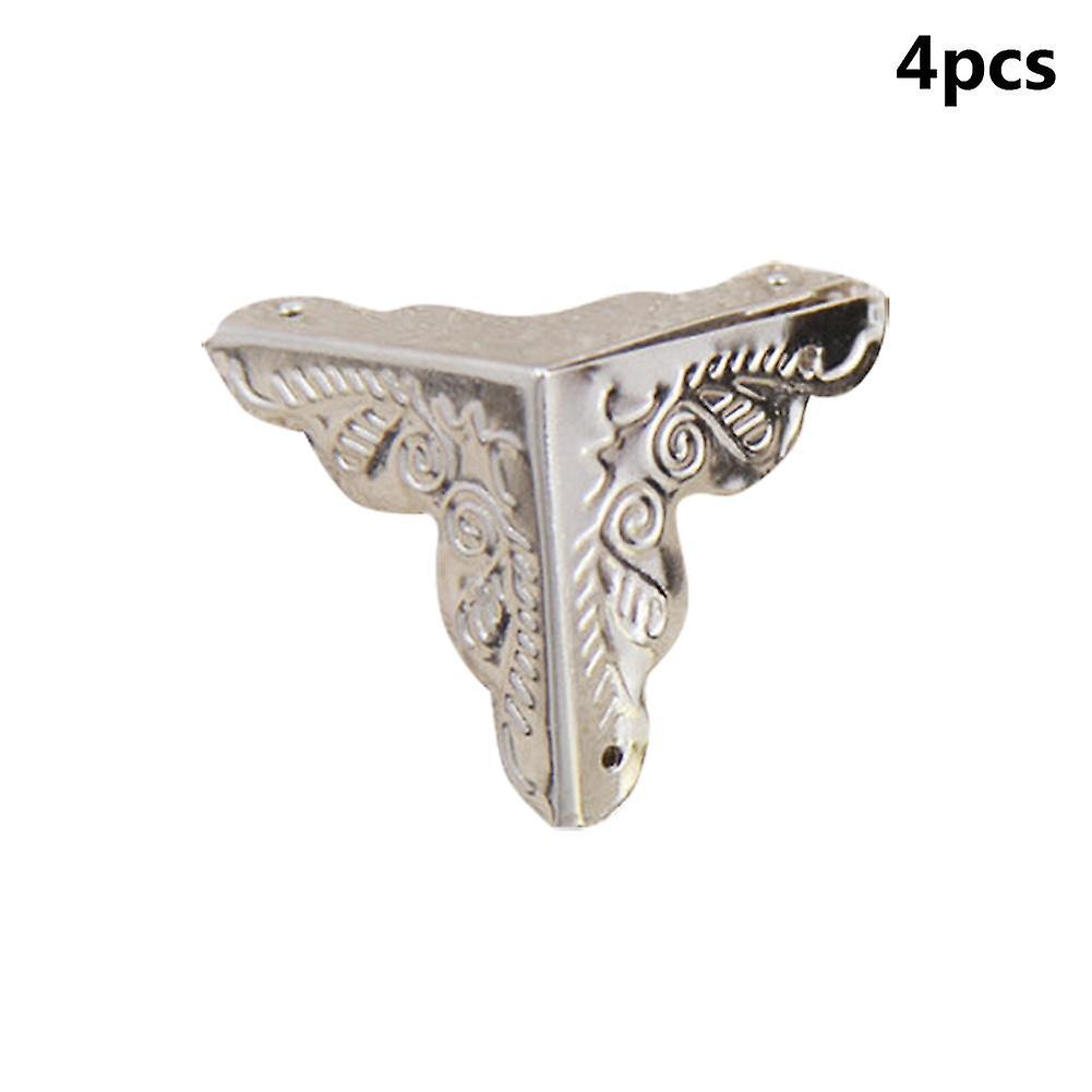 Puntos 4Pcs 25mm Antique Triangular Corner Bracket Hardware Luggage Case Protector