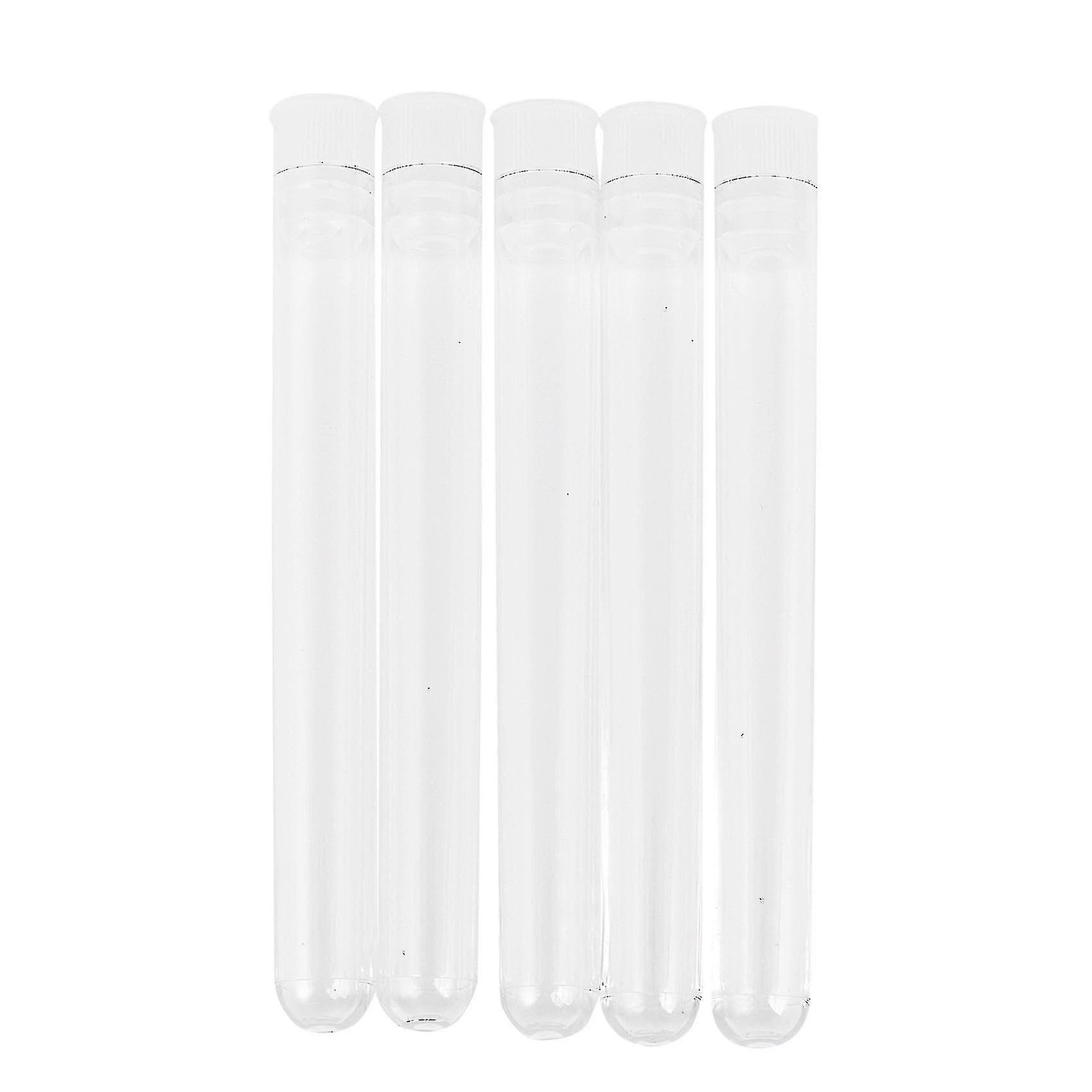 100pcs Tubo di prova in plastica trasparente con cappuccio 12x100mm Fondo a forma di U lungo trasparente tubo di prova Lab Sup