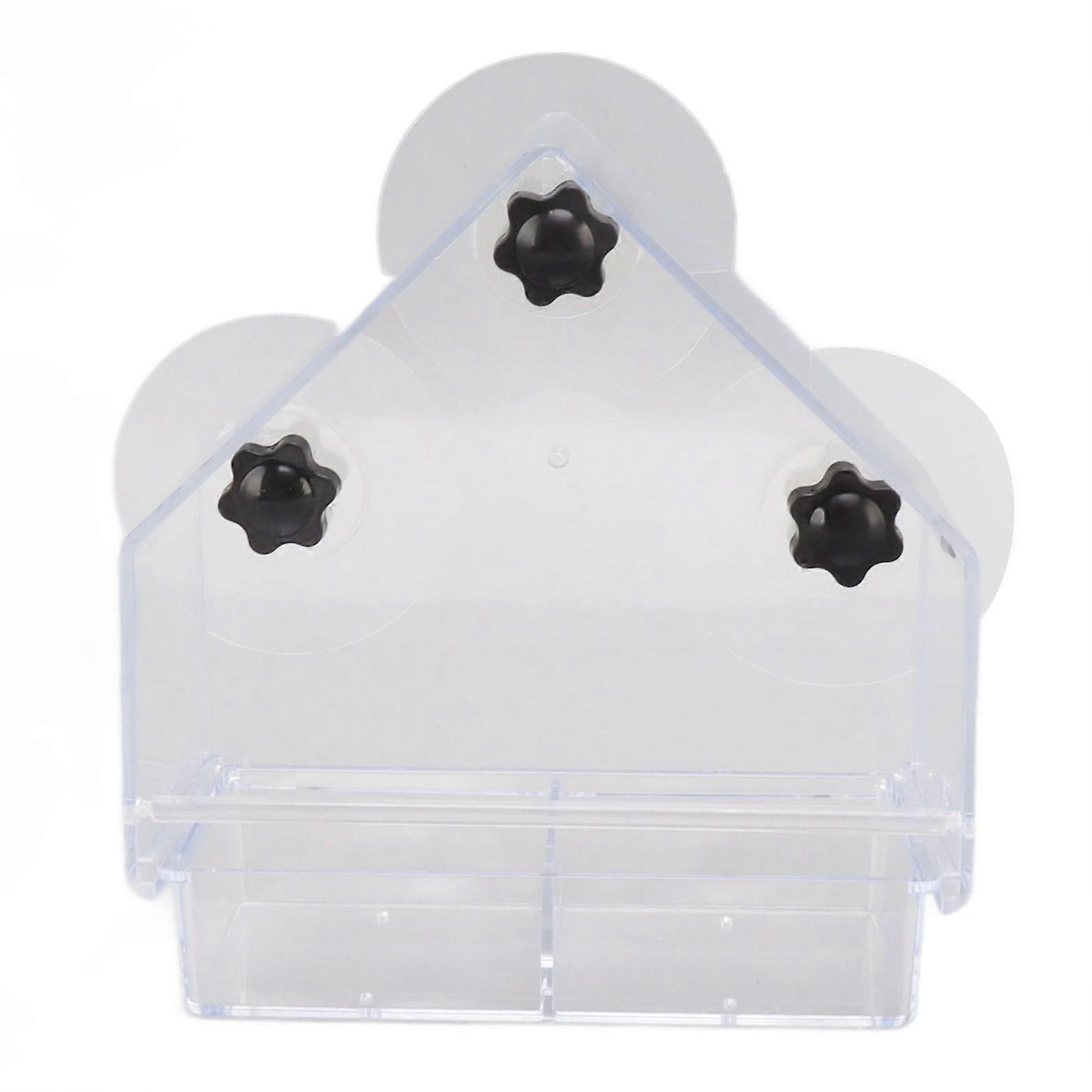 Window Bird Feeder Detachable Tray Transparent Durable Lightweight Birds Feeders With 3 Strong Suction Cups For Home