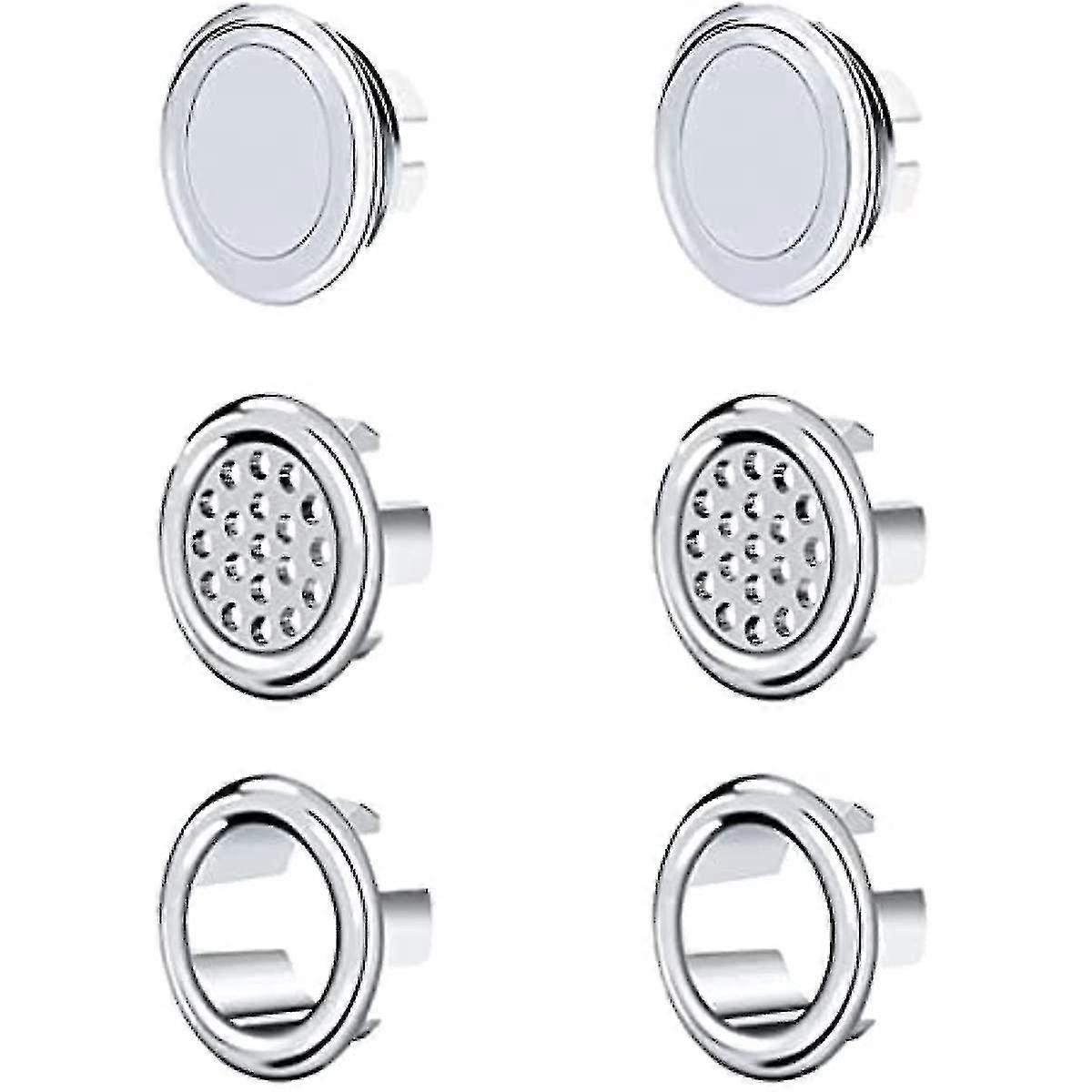 6 Pcs Sink Overflow Ring,sink Overflow Cover Round Kitchen Bathroom Basin Overflow Ring Bath Sink Hole Round Overflow Cap Cover Tw