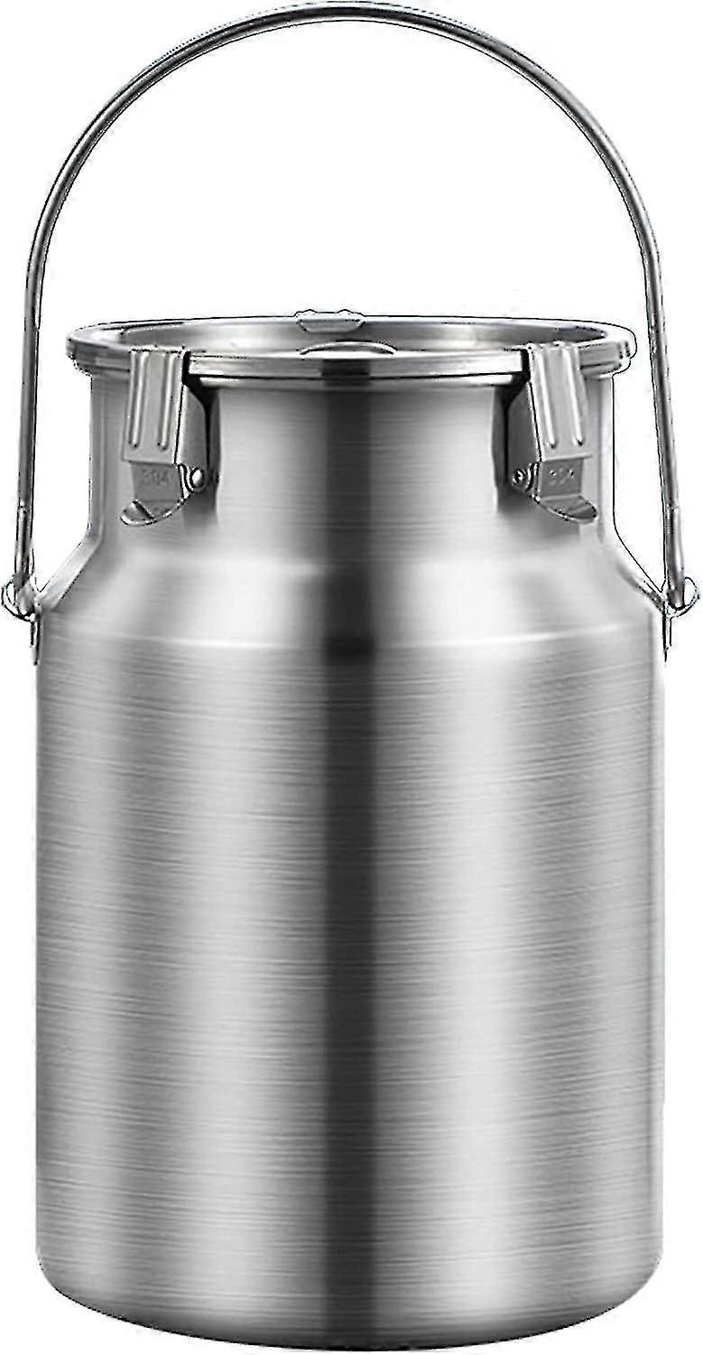 3l 304 Stainless Steel Milk Can Tote Jug With Sealed Lid And Single Handle - Heavy Duty Milk Transport Bucket For Liquid And Solid Storage