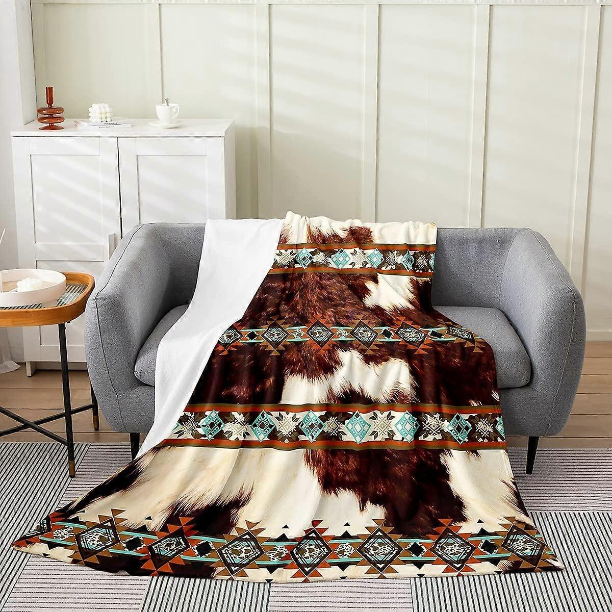 جلد البقر الصوف بطانية براون هايلاند البقر بطانية الغربية رمي بطانية الطفل 30x40 بوصة الغريبة الأزتيكاتي الفانيلا بطانية مزرعة البرية لونغ