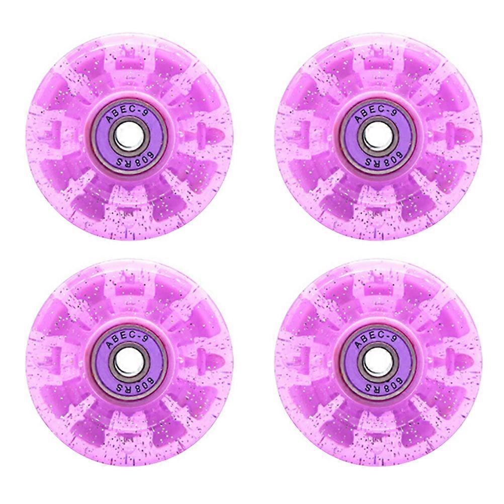 4Pcs Schlittschuhlaufen Glühende Räder Schlittschuhe Räder Zweireihige Rollschuhe Räder