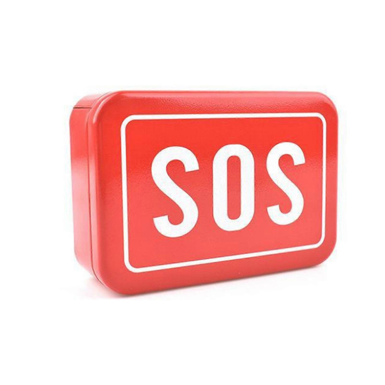 Small Rectangular Empty Box Sos Pattern Outdoor Tools Equipment Iron Storage Box For Camping