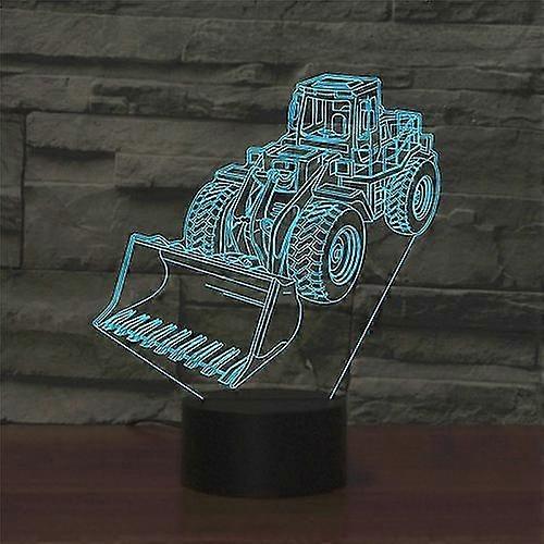 Excavator Shape 3d Colorful Led Vision Light Table Lamp