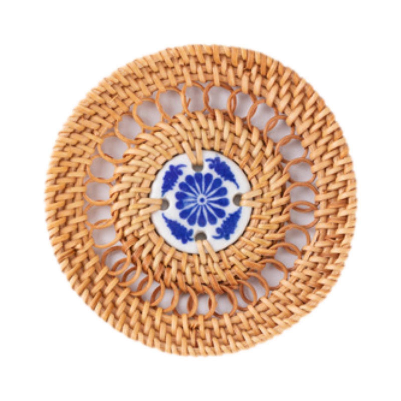 פלייסמט ראטן עגול ארוג מונע החלקה לארוחת ערב חגיגית בבית 8 ס"מ